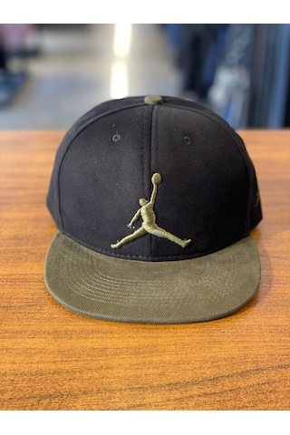 Air Jordan Siyah Haki Hiphop Snapback Rapper Basket Cap Şapka Siyah - Haki