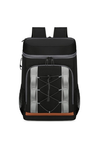 Youtek Sıcak Soğuk Tutabilen Çift Katlı Alüminyum Folyolu Dış Mekan Piknik Sırt Çantası - Su Geçirmez Oxford Kumaşı Siyah Siyah