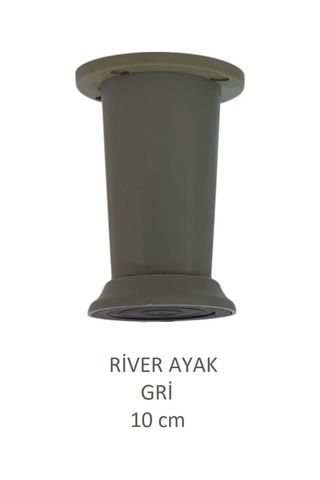 River Ayak, Plastik Mobilya Ayağı, 10 Cm, Vidalar Dahil, Gri Gri
