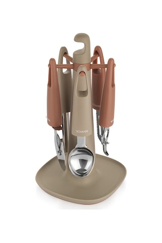 Schafer Easy Standlı Gadget Seti 6 Parça-pembe/vizon Inox