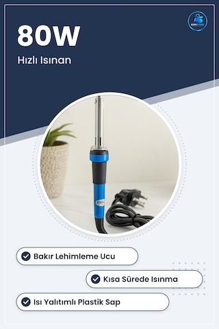Lehim Havya 80w Hızlı Isınan Bakır Uçlu Elektronik Devre Tamiri M