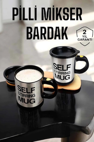 Mey İthalat Mikser Kupa Yazılı Mug Bardak Karıştırma Özelliği Çok Renkli