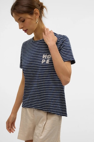 Vero Moda Kadın Vmsımone Kısa Kollu Pamuk T-shirt 10328170 Lacivert Lacivert