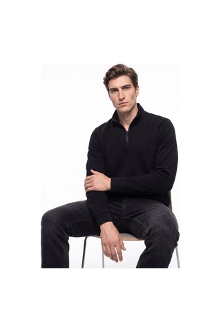 Mustang Antrasit Erkek Fermuarlı Basic Nakışlı Sweatshirt M6wm-swt1591