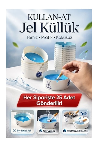 25 Adet Tek Kullanımlık Kül Tablası Kokusuz Taşınabilir