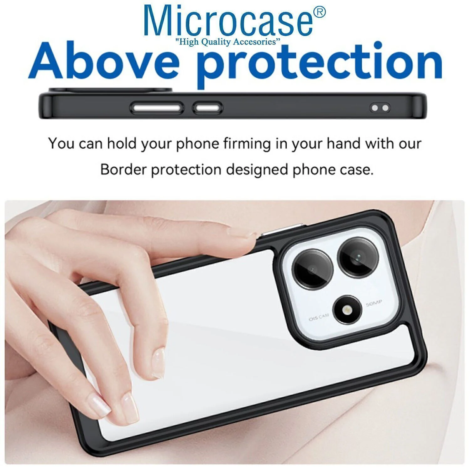 Microcase Oneplus 13t Shield Serisi Darbeye Dayanıklı Yarı Esnek Plastik Tpu Kılıf - Al8100 Siyah