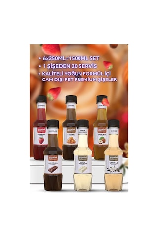 Saphori 6 Lı Aromalı Kokteyl Şurubu Kahve Şurubu Seti 6 X 250 Ml