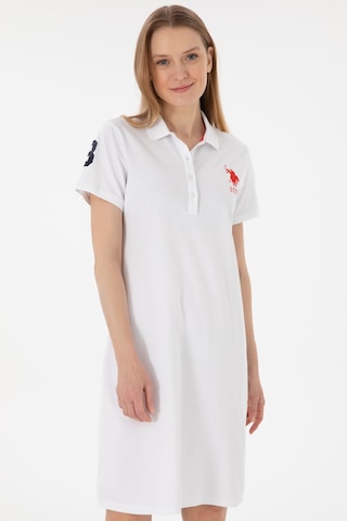 U.S. Polo Assn. Kadın Beyaz Polo Yaka Mini Boy Örme Elbise 50280064-VR013