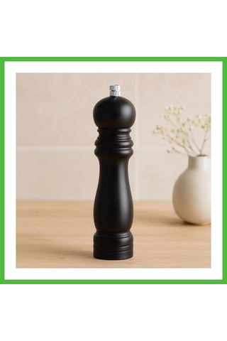 Vaveni Siyah Ahşap Tuz Ve Baharat Öğütücü - Büyük Ø4.5 Cm X 19.5 Cm Arz