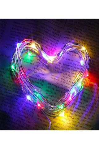 Ev Balkon Ve Parti İçin 3 Metre Pilli Renkli Peri Led Yılbaşı Süsü Işık Renkli