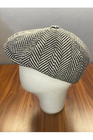 Hamze Peaky Blinders Vintage Model Balıksırtı Kışlık Kasket Şapka Bej