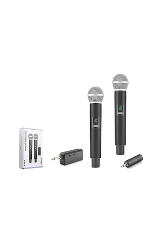 Uhf Kablosuz 2 Mikrofonlu Set 6.35 Mm Siyah Hdx2802 Evimdeyokyok