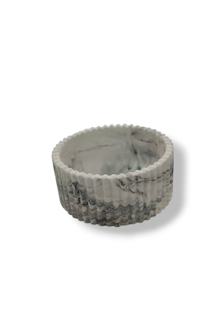 Mermer Desenli Dekoratif Kap / Çok Amaçlı Kase 8x3,5 Cm El Yapımı İei159 Mermer Desenli