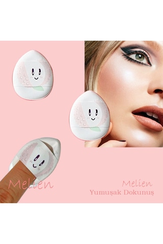 Melien Meyve Desenli Mini Puf Parmak Yüz Makyaj Süngeri 2'li