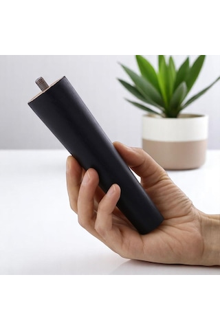8 Adet Ahşap Ayak 15 Cm Siyah M8 Civatalı Bağlantı Aparatlı Dolap Mobilya Koltuk Kanepe Destek Ayağı Ayakları Siyah