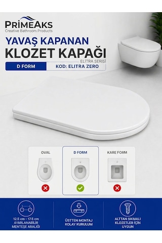 D Form Klozet Kapağı Yavaş Kapanır Soft Close Sessiz Kapanma Klozet Kapağı Beyaz D Form Klozet Kapağı Yavaş Kapanır Soft Close Sessiz Kapanma Klozet Kapağı Beyaz