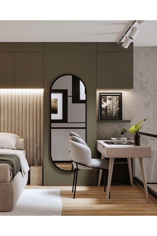 50x140 Oval Duvar Dekor Aynasıkonsol Aynası/salon Aynası Siyah Çok Renkli