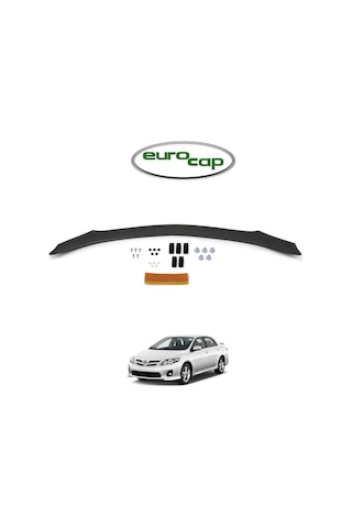 Eurocap Toyota Corolla Ön Kaput Koruma Rüzgarlığı Akrilik Abs Parlak Siyah Deflektör 2008-2013