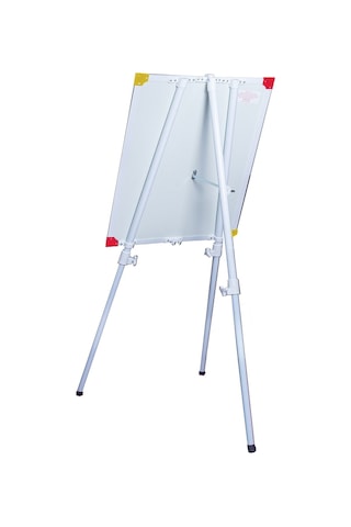 Teleskopik Ayaklı Sarı - Kırmızı Köşeli Okul Yazı Tahtası - Yazı Kalemi + Silgi 50x70 Mavi