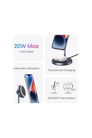 Kablosuz Şarj Özellikli 2-ın-1 Telefon Standı İle Ugreen
