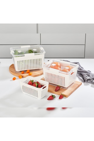 Selka Home Lavin 7 Litre Ekru Saklama Kabı Ekru