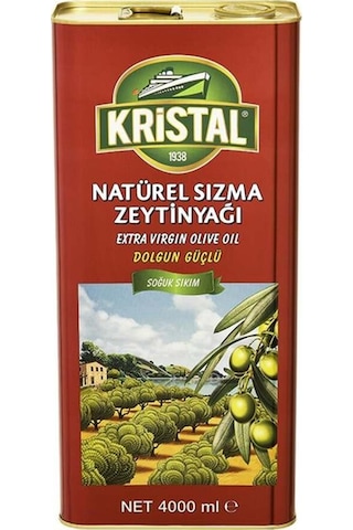 Natürel Sızma Zeytinyağı Dolgun Güçlü 4 L Teneke