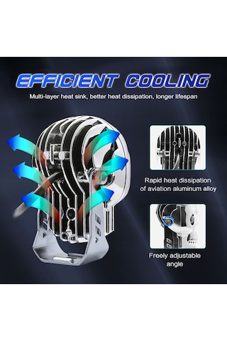 Symbee 1 Adet Motosiklet Led Sis Farı, Jeep Ve Offroad Araçlar İçin Yardımcı Işık, Ip68 Su Geçirmez.