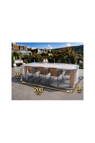 En Çok Tercih Edilen Şeffaf Bahçe Mobilyası Koruma Örtüsü,su Geçirmez,pvc Balkon,teras,masa Takımı Koruyucu Kılıf,145x200x100 Diğer