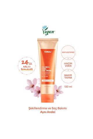 Bukle Belirginleştirici Durulanmayan Saç Kremi Kundal Volume & Fixing Curl Cream Cherry Blossom 96889778