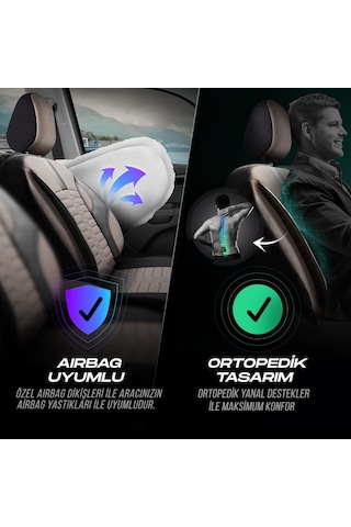 Panda Atina Serisi Jakar Kumaş Oto Koltuk Kılıfı   - Tam Set