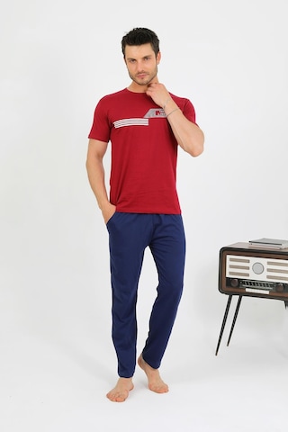 Akbeniz Erkek Pamuk Kısa Kol Pijama Takım Bordo 6875 Bordo
