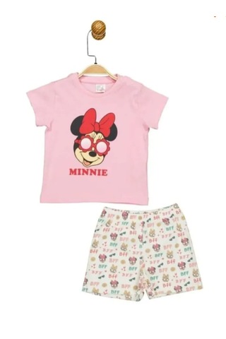 Minnie Mouse Pembe Kız Bebek Alt Üst Takım Mn17335 Pembe