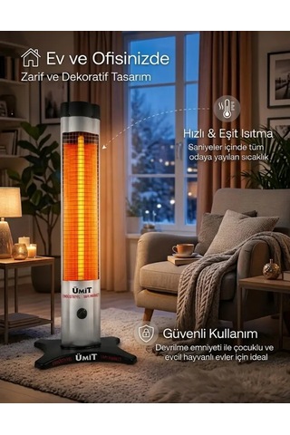 2000w Micatronic Dikey Kule Tipi Isıtıcı - Devrilme Emniyetli Elektrikli Soba