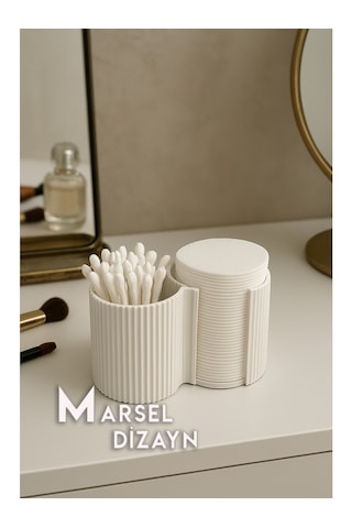 Modern Ve Şık Makyaj Organizeri - 2 Bölmeli - Beyaz Beyaz