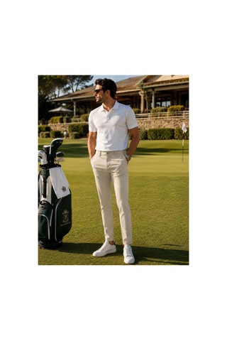 Hzr Wear Erkek Diz İzi Yapmayan En Boy Esnek Slim Fit Chino Pantolon Bej