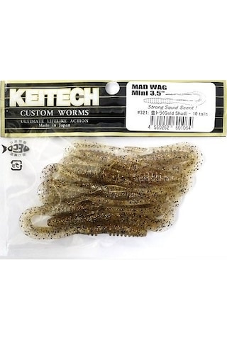 Keitech Mad Wag Mini 8.9cm (3.5") #321 Gold Shad Kokulu Silikon Kurt