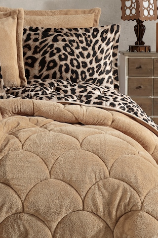 Nordqueen Wellsoft Çift Kişilik Uyku Seti Çift Taraflı Leo Kahverengi