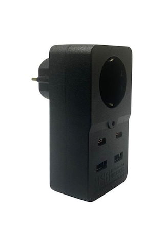 Zmc Bilişim Isıya Dayanıklı Termal Akım Korumalı 1 Priz Girişli 2 Usb Girişli 2 Type-c Girişli Pirz