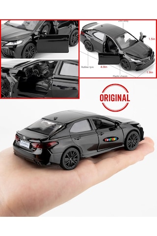 Uzak Doğu Serisi Toyota Camry Siyah Açılır Kapılar Diecast Çek Bırak Metal Model Araba 11 Cm 1:32