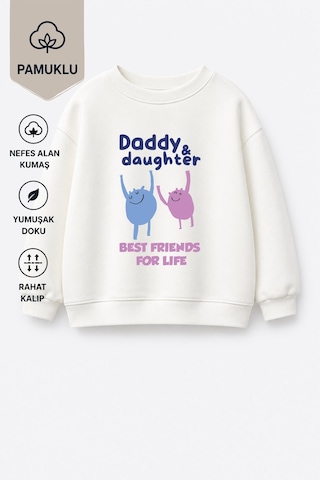 Monila Kız Çocuk Pamuklu Bisiklet Yaka Slogan Baskılı T-shirt Ekru