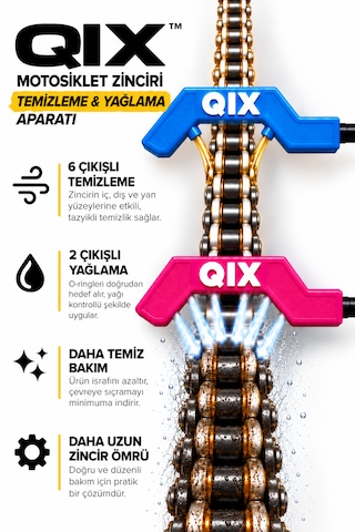 Qıx Motosiklet Zinciri Temizleme Ve Yağlama Aparatı Pembe