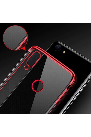 Huawei Y7 Prime 2019 / Huawei Y7 2019 Kılıf Zore Dört Köşeli Lazer Silikon Kılıf Kırmızı