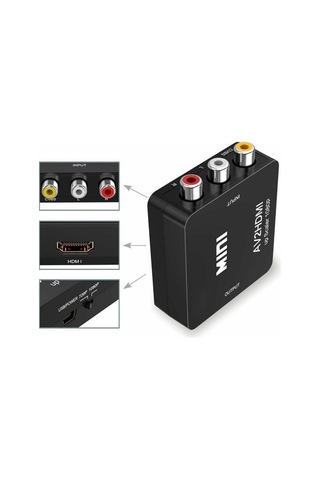 Lemestar "rca'dan Hdmı'ye Dönüştürücü - 1080p Hd Video Ve Ses Adaptörü Usb Güç Kablolu "