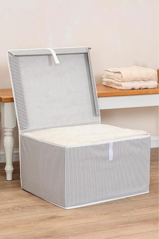 3 Adet Çok Amaçlı Kutu Maxi Boy Tela 50 40 30 Cm Gri-beyaz