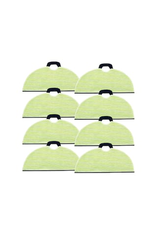 Teltree 8'li Robot Süpürge Mop Padı Seti - Yedek Temizleme Bezleri Yeşil