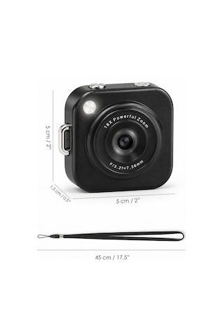 Mimtec Blm-108 Mini Cep Kamera - 2.01" Hd Ekran 1080p Flaşlı Dijital Video Fotoğraf Makinası Siyah