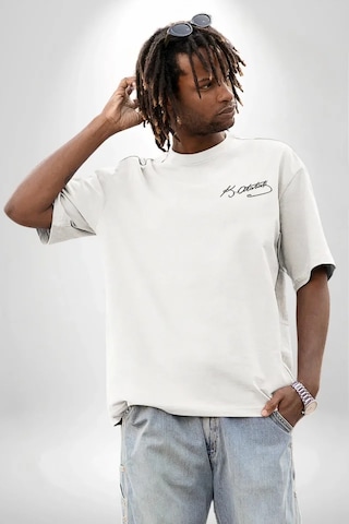 Veraura Lifestyle 30 Ağustos Zafer Bayramı Ön Arka Baskılı Oversize Bisiklet Yaka T-shirt - Beyaz