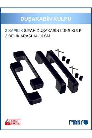 Siyah Duşakabin Kulp 14-16 Cm Ayarlı Siyah