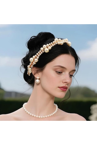 Willowhaven Her Mevsim Yakışan Zarif Altın Sarı Taç - Yumuşak Zincirli Şık Saç Bandı