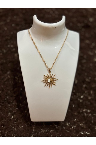 Güneş Uçlu Kolye Sarı